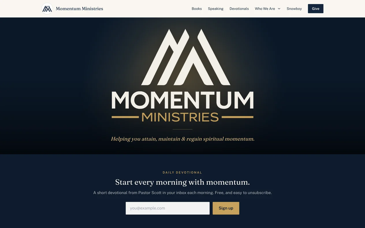Home page of momentumministries.org